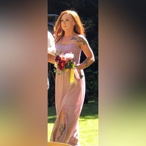 Blush colored bridesmaid dress